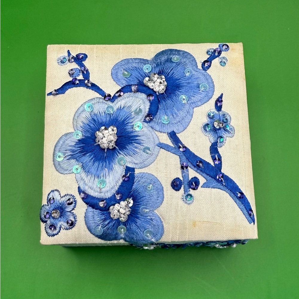 Floral Embroidered Box
